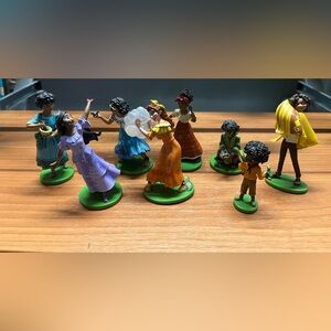 Disney Encanto Figurine Set with Purple, Orange, and Green